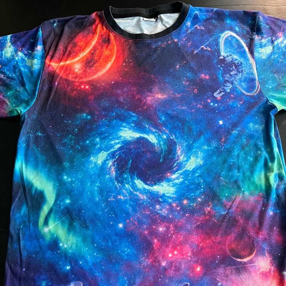 All over space print T-shirt